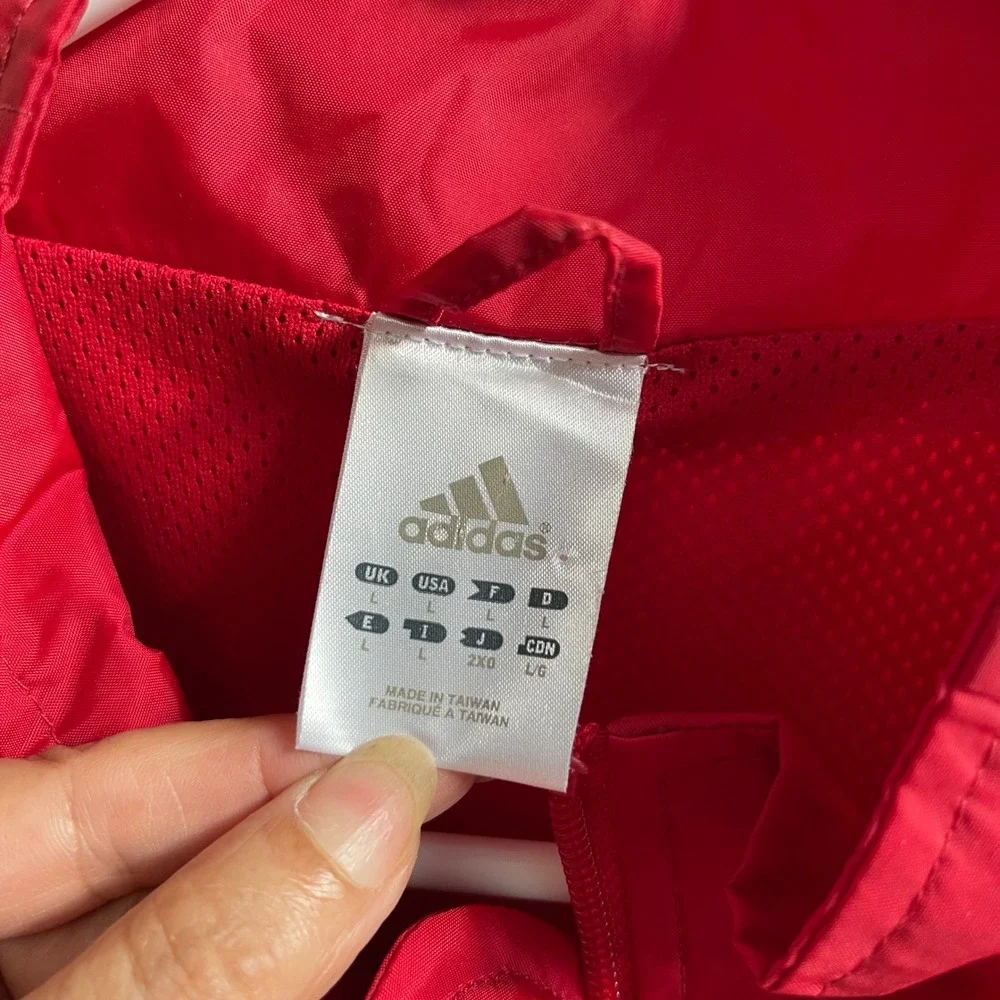 Adidas Vintage Boston Red Sox Windbreaker Mens Large Red Gorpcore MLB Full Zip